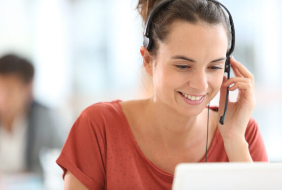 Woman in headset
