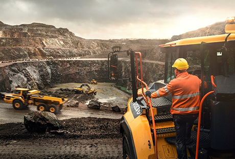 Man observing quarry