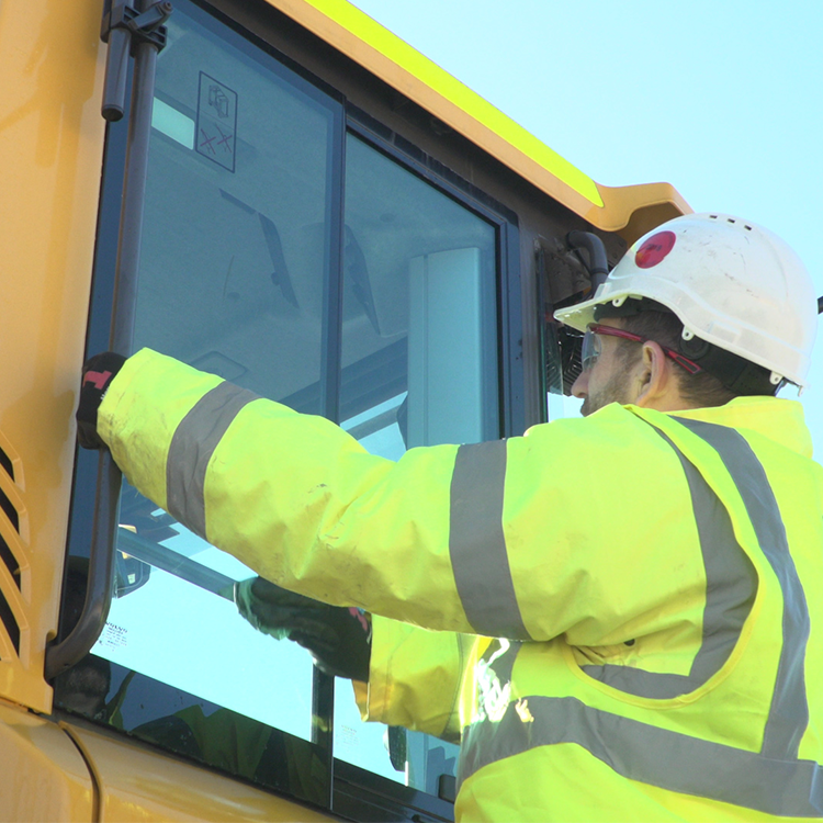 Man on plant machinery