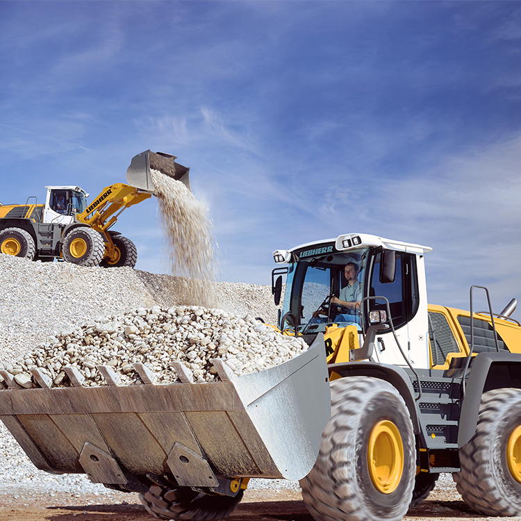 Wheeled loader in quarry