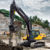 Tracked Excavator in quarry