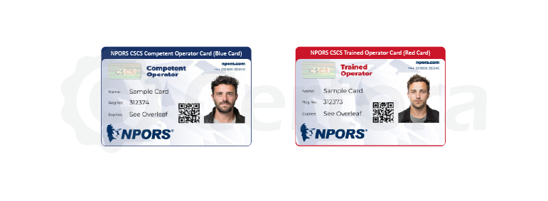 NPORS Blue Competent Operator and Red Trained Operator Cards